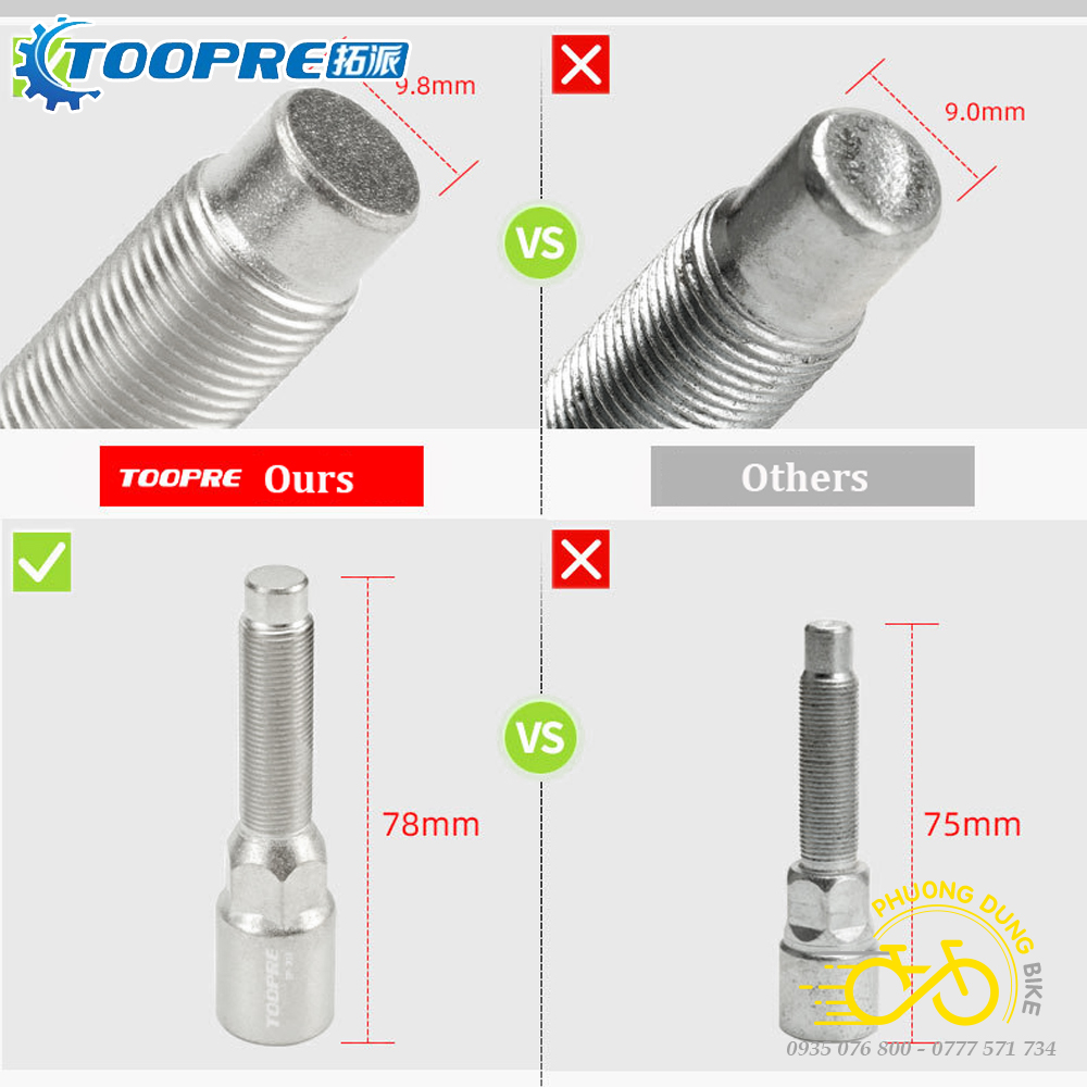 Cảo đùi dĩa cốt vuông xe đạp TOOPRE TP-202 (Mã SP: PK-0588)