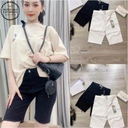 ( xưởng may giá sỉ ) Quần bò giấy skinny ngố - quần short bò jean cạp cao tôn dáng