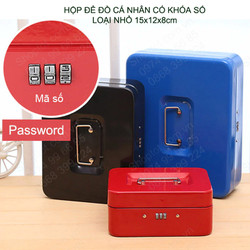 Hộp để đồ cá nhân có khóa số bằng sắt sơn tĩnh điện, loại nhỏ 15x12x8cm, có nhiều màu cho khách lựa chọn
