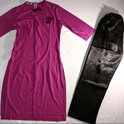 Áo dài nữ lụa hồng kèm quần size S