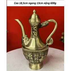 Ấm long phụng, chữ Phúc cao cấp chất liệu bằng đồng MS0485