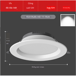 Đèn LED Ốp Trần CRI Germany Tech 12W 6000K  - ánh sáng trắng