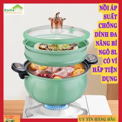 NỒI ÁP SUẤT CHỐNG DÍNH ĐA NĂNG BÍ NGÔ DUNG TÍCH 8L CÓ VỈ HẤP TIỆN DỤNG "BAHAMAR" giữ nguyên chất dinh dưỡng và làm cho chế độ ăn uống của bạn lành mạnh hơn
