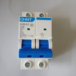 CB Chint 2P NXB 16A, 20A, 25A, 32A, 40A, 63A (220VAC) - Cầu dao cắt điện 1 pha chính hãng