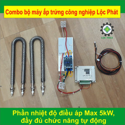 Combo bộ máy ấp trứng gà công nghiệp Lộc Phát, điều khiển nhiệt độ điều áp, 2 thanh nhiệt 1.5 kw 220V, ấp vịt ngan ngỗng
