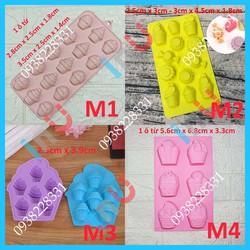 Khuôn silicon mẫu hình bánh cupcake nướng bánh bông lan, đổ rau câu, lạm kẻo dẻo, đổ socola hình bánh