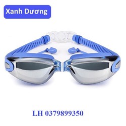 Kính bơi tráng gương chống nước, chống mờ, chống tia UV kèm bịt tai cho người lớn và trẻ em