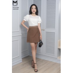 Chân váy dáng A, ly xếp 2 bên MMOutfit JU0223205
