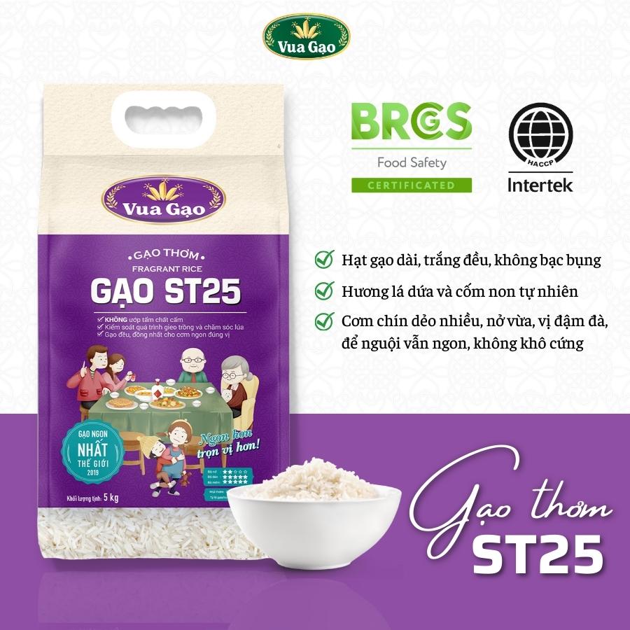 Gạo Thơm ST25 - Túi 5kg - Cam kết date mới (Mã SP: VGST25)