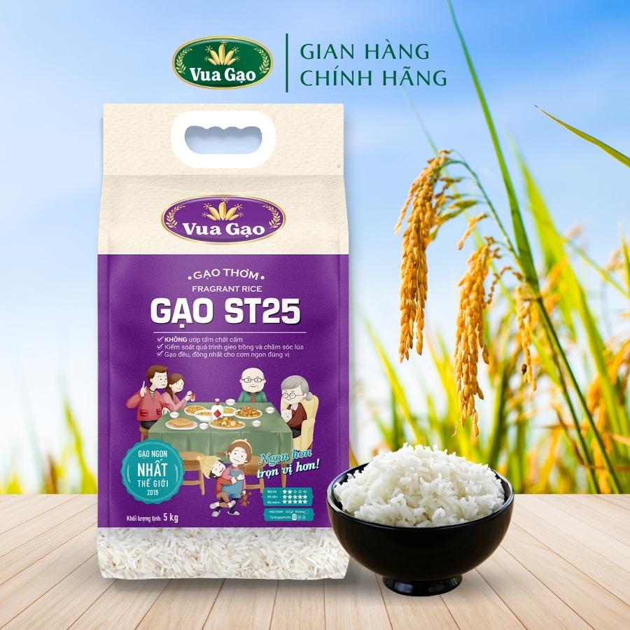 Gạo Thơm ST25 - Túi 5kg - Cam kết date mới (Mã SP: VGST25)