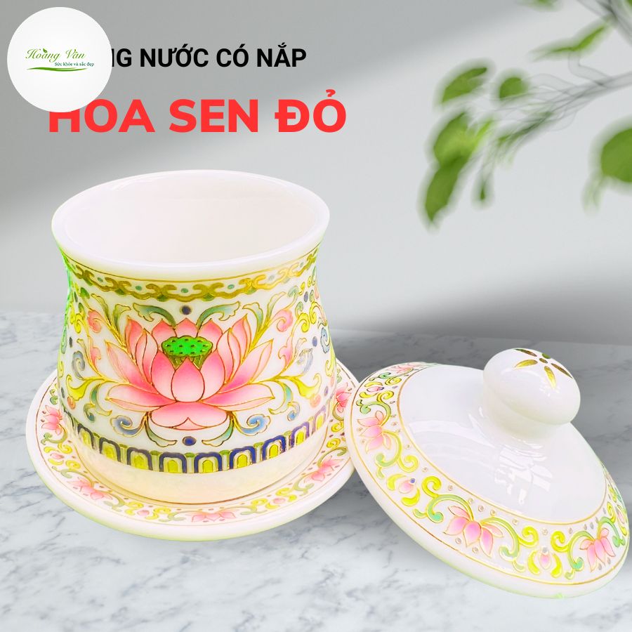 Hình ảnh Chung Bi họa tiết Hoa sen đỏ