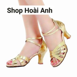 Giày khiêu vũ latin hở mũi mẫu mới đế cao su dẻo cao cấp 5 phân
