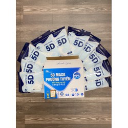 Combo 100 Cái Khẩu Trang 5D PT Mask Cao Cấp 3 Lớp Kháng Khuẩn