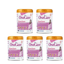 Combo 5 lon Sữa OraCare Mum Sure 900g - Dành cho phụ nữ trước, đang mang thai & cho con bú - Tặng 6 hũ yến