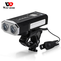 Đèn xe đạp, đèn pha xe đạp chống nước có còi West Biking PKXD-1176