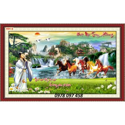 Tranh bát mã - gạch tranh 3d