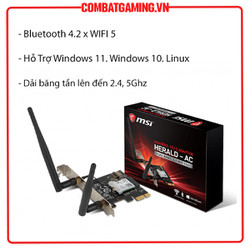 Card Mạng PCIe WiFi 5 MSI Crier AC Intel 3168NGW Bluetooth