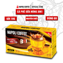 Cà Phê Nguyên Chất 3in1 Sữa Nóng Napoli Coffee 18 gói x 16g -Hạt Robusta/Arabica Hộp Lớn