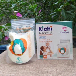Túi trữ sữa Kichilachi 250ml, Túi đựng sữa mẹ an toàn cho bé, 2 khóa Ziper, Có vòi rót (Hộp 50 Túi)