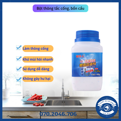 Lọ bột thông tắc cống 260g chữa tắc đường ống thoát nước sàn nhà vệ sinh, bồn rửa mặt, bồn rửa bát, bồn cầu