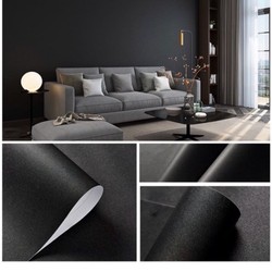 Combo 10 mét dài giấy dán tường MÀU ĐEN NHÁM, trang trí nhà cửa khổ 45cm