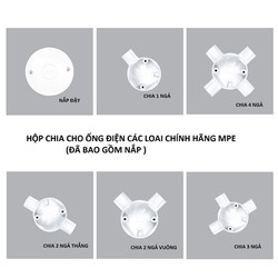 Hộp nối dây chia ống điện các phi 16 - 20 -25 bao gồm nắp hàng chính hãng MPE