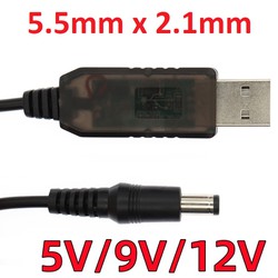 Cáp USB sạc DC 5.5mm x 2.1mm thông số 5V / 9V / 12V tuỳ chọn - dài 1m đến 1m1