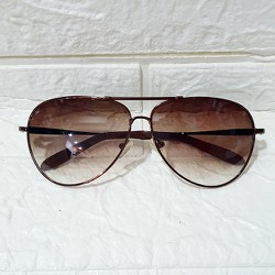 Mắt Kính Kiểu Dáng Phi Công Gọng Mảnh Tròng Mika Màu Nâu Phong Cách Thời Trang Kích Thước 1 Tròng 60x50mm