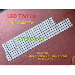 THANH LED TIVI LG 49UM7300 49UM7300PTA HÀNG MỚI 100% BỘ 4 THANH 5 BÓNG + 4 THANH 4 BÓNG MỖI BÓNG 3V