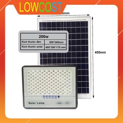 Đèn năng lượng mặt trời chip LED thế hệ mới siêu sáng chống loá g suất 200W chống nước IP67