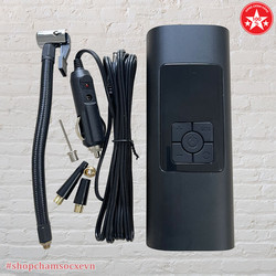 Máy bơm lốp ô tô điện tử kỹ thuật số mini tự ngắt. Nguồn 12v trên xe