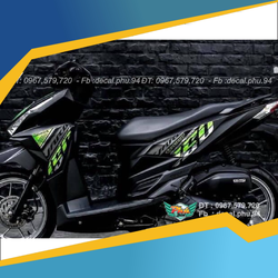 [FREE SHIP] Tem Rời Dán Xe Vario 150 Đen nhám Crom
