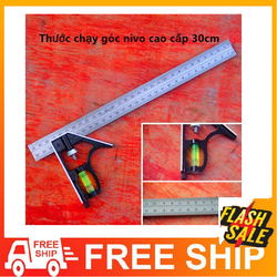 Thước góc thuỷ [FREE SHIP] Thước góc thuỷ 30 cm bcn44 BA CĂN NHÀ thước góc thước góc đa năng thước góc 45 độ