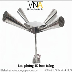 LOA PHÓNG NHÀ YẾN - 4D inox trắng - kèm chân đế - THIẾT BỊ ÂM THANH NHÀ YẾN