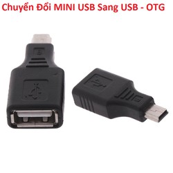 Đầu chuyển đổi Mini Usb sang USB - OTG Chân vuông máy nghe nhạc - cho ô tô - Đầu OTG chuyển đổi Mini USB sang USB 2.0