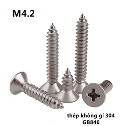 Vít tự khoan bằng thép không gỉ 304 đầu bằng- M4.2x38mm
