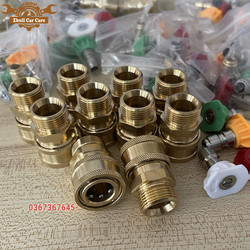 Ốc chuyển đổi nối súng rửa xe cao áp M22 sang 3/8 inch, đồng nguyên chất
