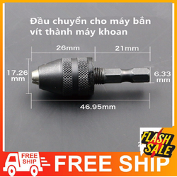 Đầu chuyển cho máy bắn vít thành máy khoan [FREE SHIP] đầu chuyển lục giác bcn219 BA CĂN NHÀ