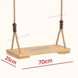 Xích đu sân vườn chất liệu gỗ tràm kích thước 70x25