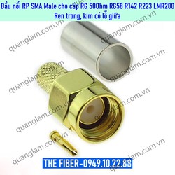 Đầu nối SMA nối dây đồng trục 50Ohm RG58 RG142 RG223 LMR200 3D-FB
