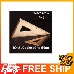 thước eke  thước eke lớn thước eke 45 độ thước eke vuông [FREE SHIP] eke đồng bcn211 BA CĂN NHÀ thước eke đồng thước đo góc