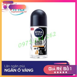 Chính hãng Lăn khử mùi ngăn ngừa ố vàng Nivea Men Invisible For Black and White 50ml