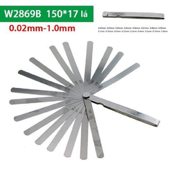 Thước căn lá 0.02-1.00mm 17 lá dài 150mm