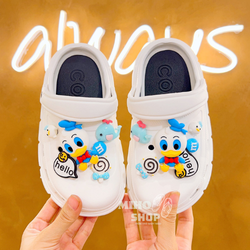 PHOM TO Dép Sục Dép Crocs Loại 1 Kèm Bộ Sticker Vịt Siêu Đẹp Cho Mẹ Và Bé
