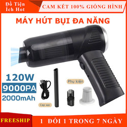 Máy hút bụi cầm tay không dây mini công suất 120W 9000Pa, máy hút bụi ô tô, giường nệm, máy hút lông chó mèo