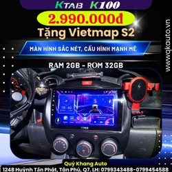 Màn Hình Android MAZDA2 2012 K100 Kèm Dưỡng Chạy Sim 4G, Thu Phát Wifi
