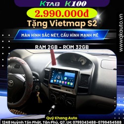 Màn Hình Android VIOS 2003 Kèm Dưỡng Chạy Sim 4G, Thu Phát Wifi