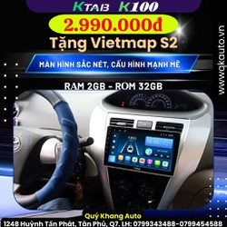 Màn Hình Android VIOS 2009 Kèm Dưỡng Chạy Sim 4G, Thu Phát Wifi