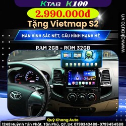 Màn Hình Android FORTUNER 2015 ĐHC Kèm Dưỡng Chạy Sim 4G, Thu Phát Wifi