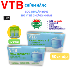 Khẩu Trang YTế VTB 2H4L2G - Cao cấp, xuất khẩu - Bộ Y tế chứng nhận